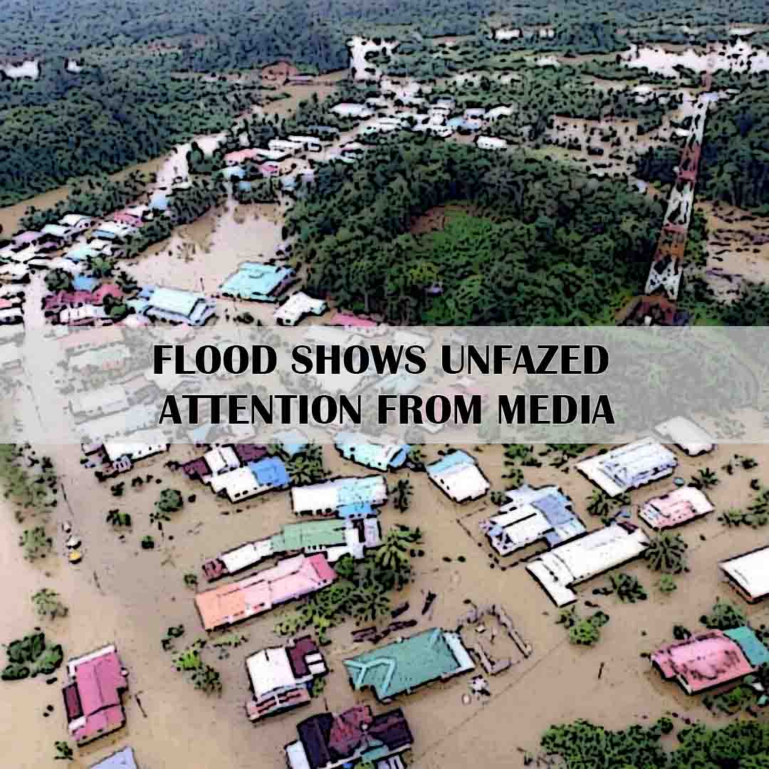 Flood shows unfazed attention from media