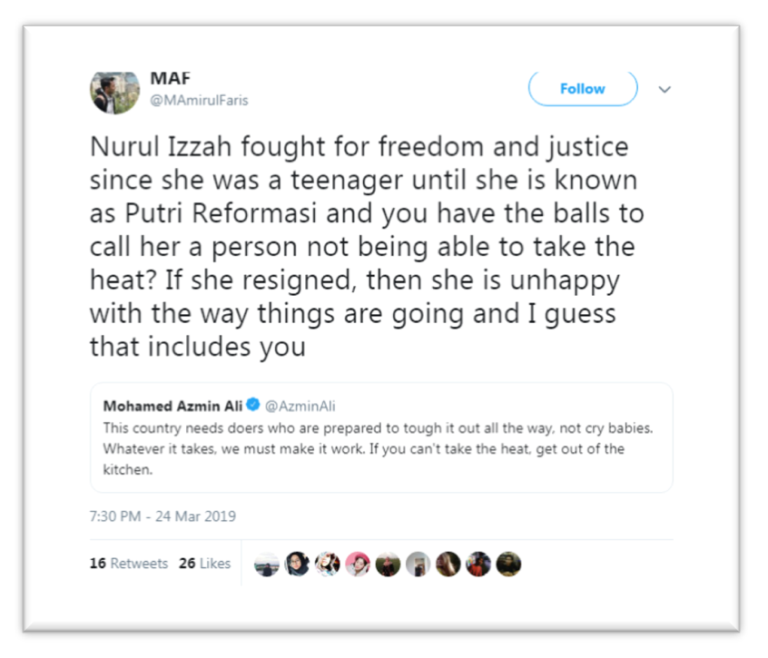 Malaysia, Malaysia Indicator, Twitter, Nurul Izzah, PAC, resignation