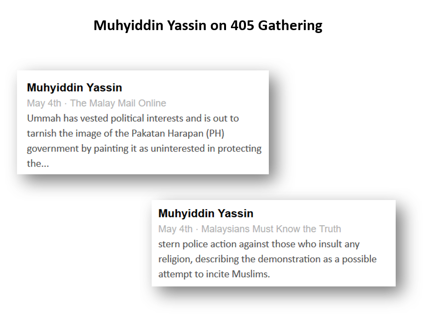 Malaysia, Malaysia Indicator, Gerakan Pembela Ummah, Muhyiddin Yassin, 405 Gathering
